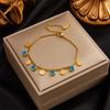 Gold Plated Stainless Steel Double Layer Heart Charm Bracelet