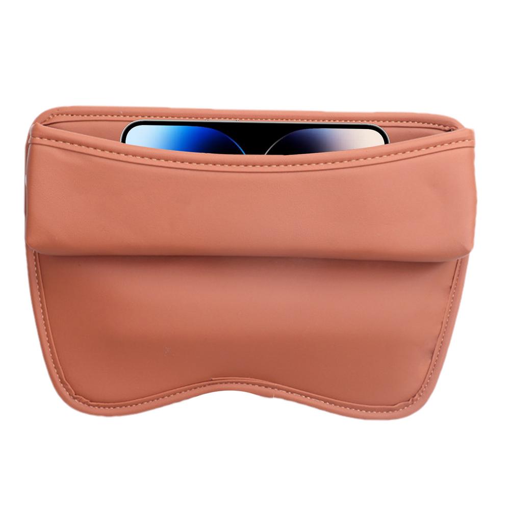 

Ящики для хранения в автомобильном сиденье, ящик для хранения в щелях, модный водонепроницаемый многофункциональный автомобильный карманный держатель из искусственной кожи для телефона и денег коричневый