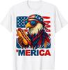 Lustiges Merica Adler Hotdog USA Flagge 4. Juli Patriotisches Herren T-Shirt