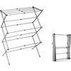 Foldable Indoor Clothes Dryer - Foldable and Extendable Metal Clothes Rack - 3 Heights - 11 Bars - Water Resistant
