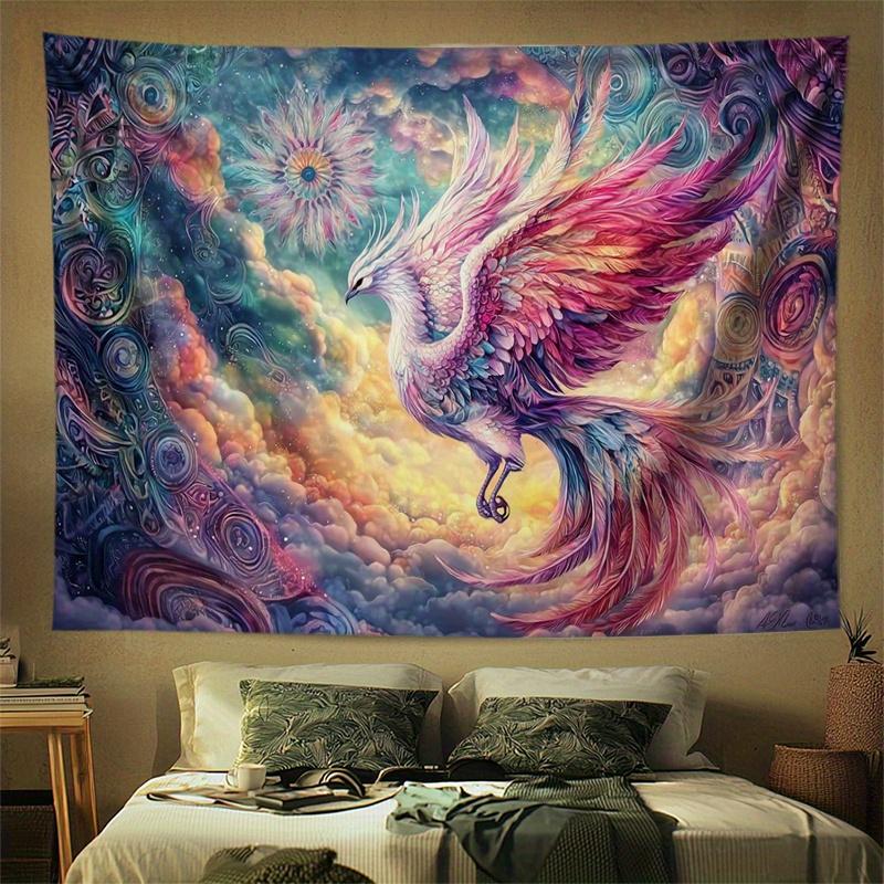 colorful phoenix pattern Digital printing polyester wall tapestry suitable for use in living rooms bedrooms offices bars party