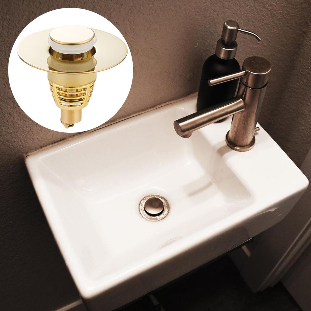 Korek do umywalki i sitko odpływowe do umywalek łazienkowych Mosiężne rdzenie sprężynowe Korki typu push Pasują do 25 mm do 46 mm Wykończenie chromowane