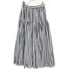 SEVEN TEN by MIHO KAWAHITO 5S311 Blue X White Cotton Striped Ruffle Skirt Skirt S blue/whiteUsed