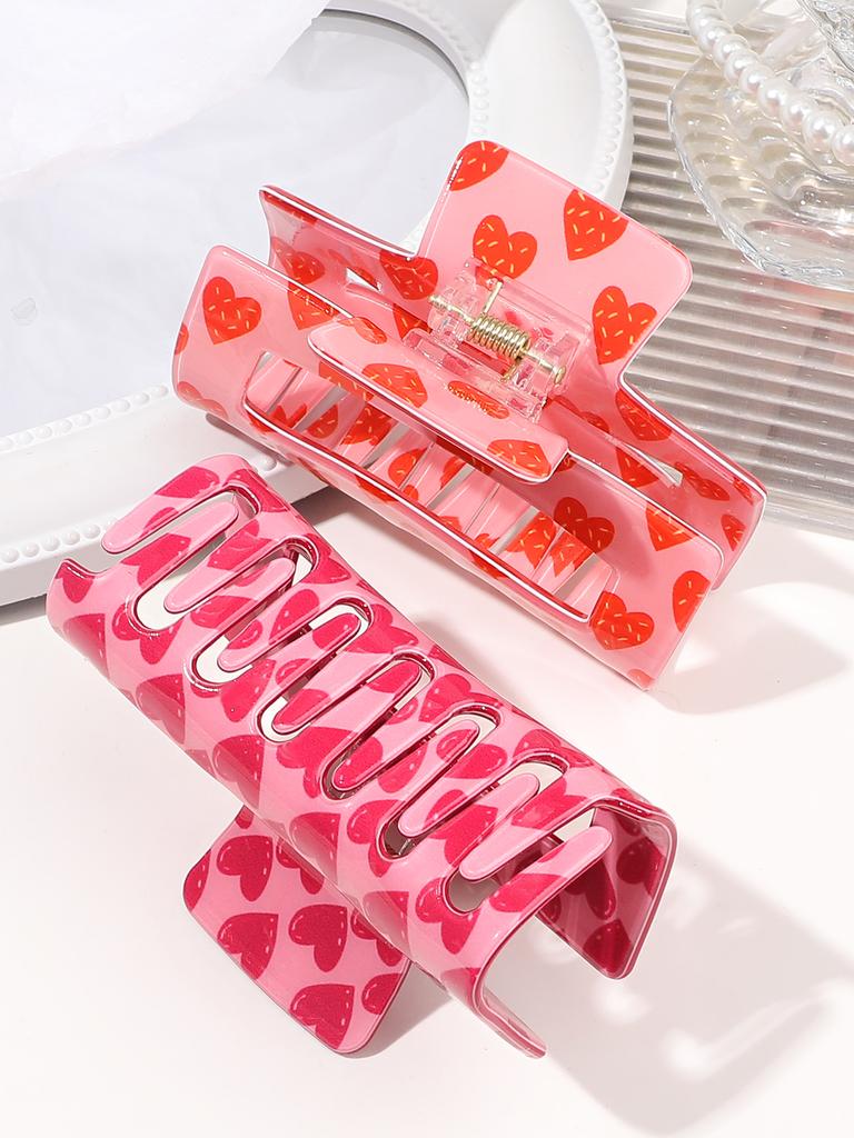 Valentine's Heart hair clips,3.3 Inch claw clips cute, Non-slip clips for Women and Girls,Cute claw clip for Valentine's Day