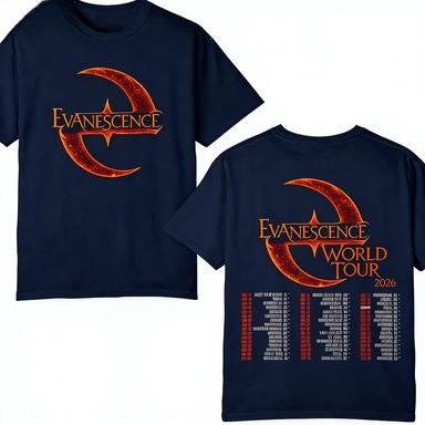

Evanescence Tour 2026 Concert Pure Cotton Tshirt Comfortable Breathable HighQuality Insulated Y2K Style S
