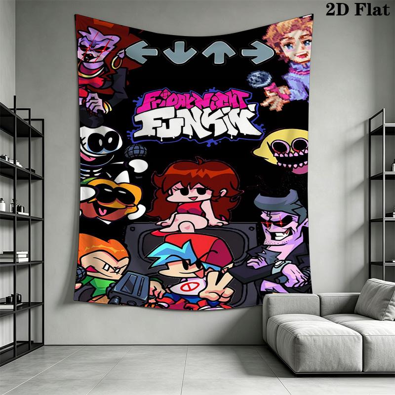 Friday Night Funkin' Pattern Home Decor Tapestry, Wall Hanging, Decorative RV Wall Cloth.XGT0914586