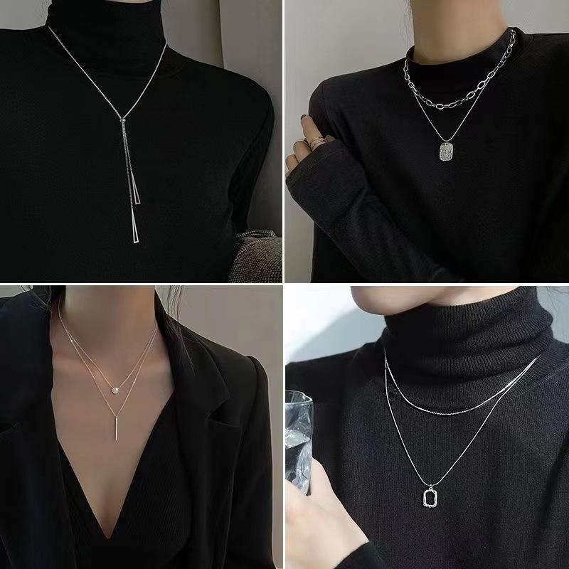 Light luxury niche necklace for women, 2024 new trendy long design sweater chain, autumn and winter high-end feel, elegant match