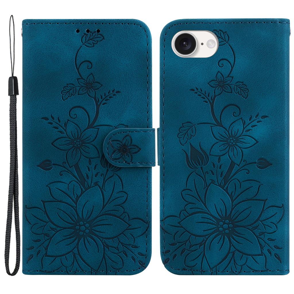 For iPhone 16e Cell Phone Cases Floral Imprinted PU Leather Flip Protective Cover