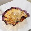 Shell Glass Tray Desktop Storage Container Fruit Plate Snack Bowl Folded Clam Shell Dessert Plate Kitchen Accessories Dishes