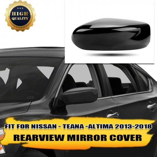 Driver Left Side Rearview Mirror Cover Cap for 2013-18 NISSAN ALTIMA Gloss Black