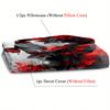 Red Rose Butterfly Pattern 3D Printed Quilt Cover Elegant Beauty Style Bedding Set Luxury Home Textiles Duvet Cover Pillowcases