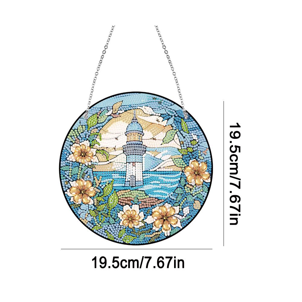 Acryl Sonnenfänger 2D Flach DIY Strassstein Diamant Kunst Fensteranhänger Hängende Diamant Kunst Kits Wanddekoration für Zuhause & Fenster