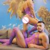 Men'S Sexy Underwear One-Piece Fishnet Full Body Stockings Gay Erotic Mesh Perspective Tight Lingerie Sissy Clothes Nightdress