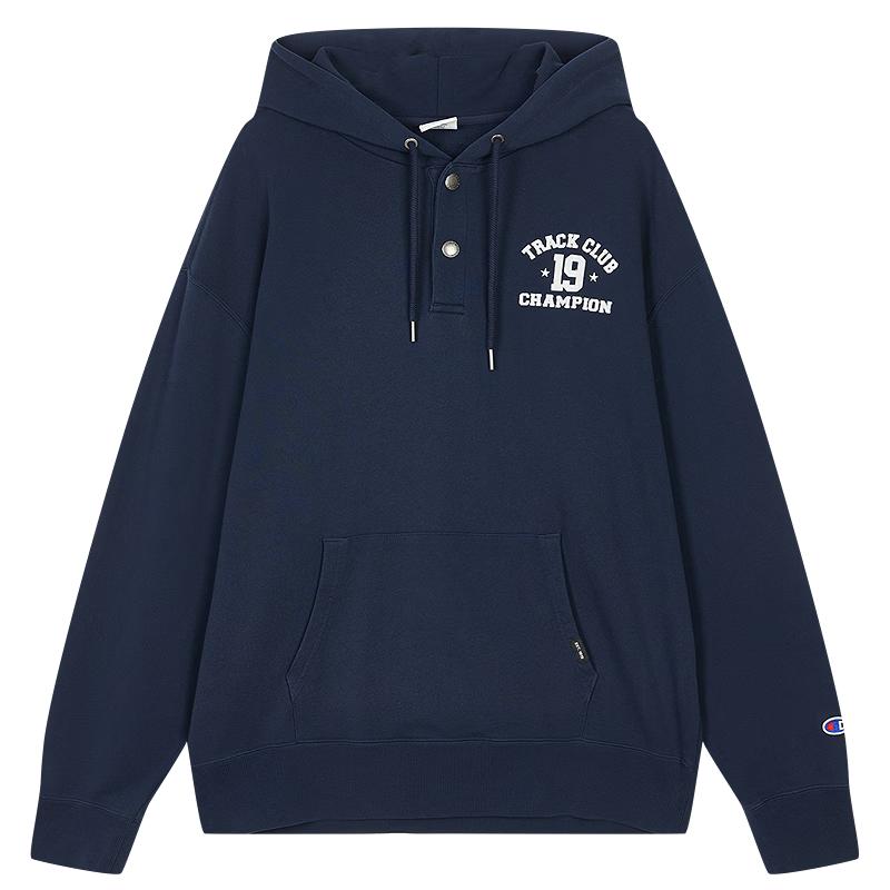 Champion Unisex Snap-Button Hooded Sweatshirt L