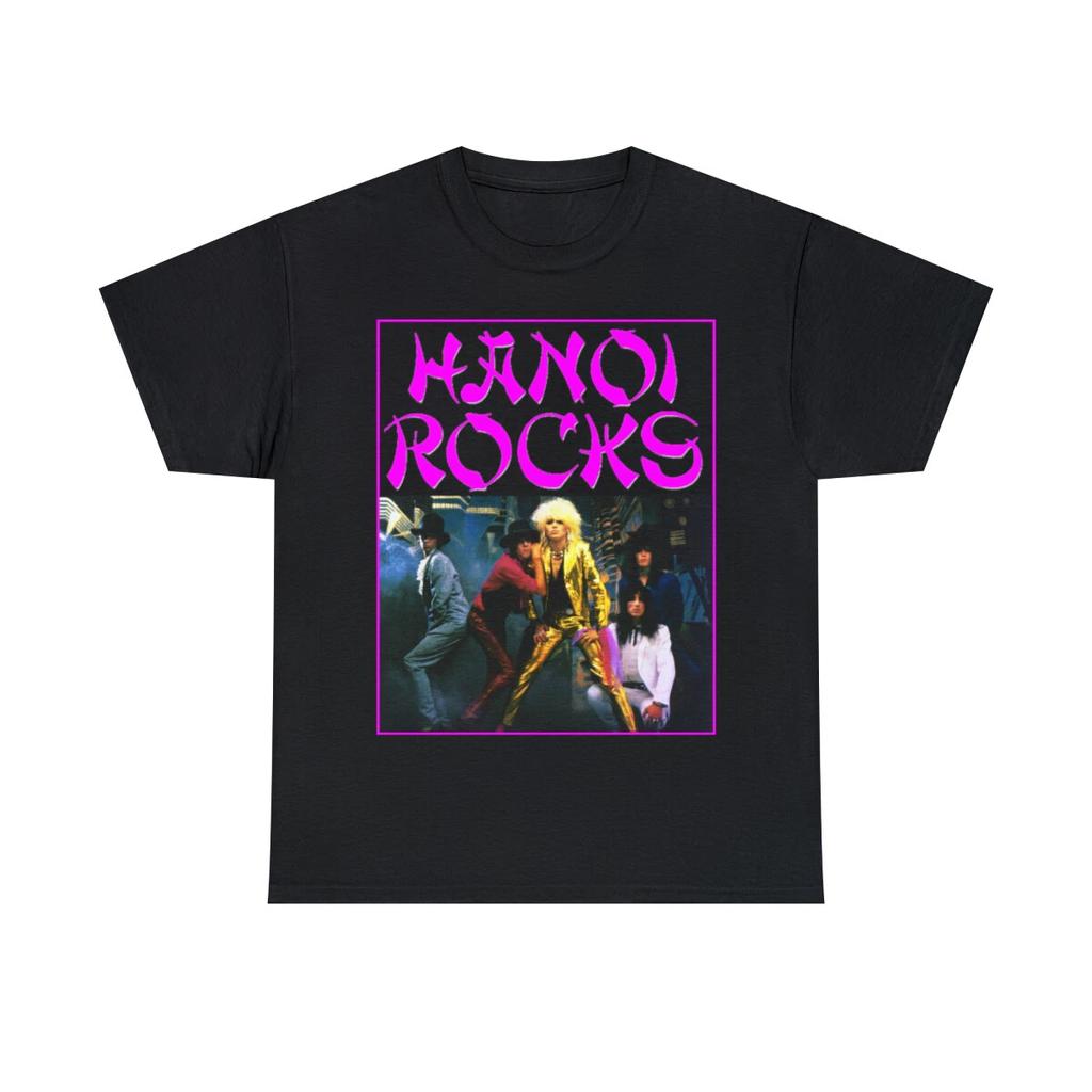 Hanoi Rocks Self Destruction Blues 2 Men's Short Sleeve 100% Cotton T-shirt Mens Womens Tees Top