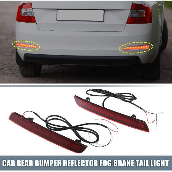 Rear Bumper Reflector Fog Brake Tail Light 20998413 20998412 Red LED for Chevrolet Malibu 2012-2015 Red Smoked Lens (Set of 2)
