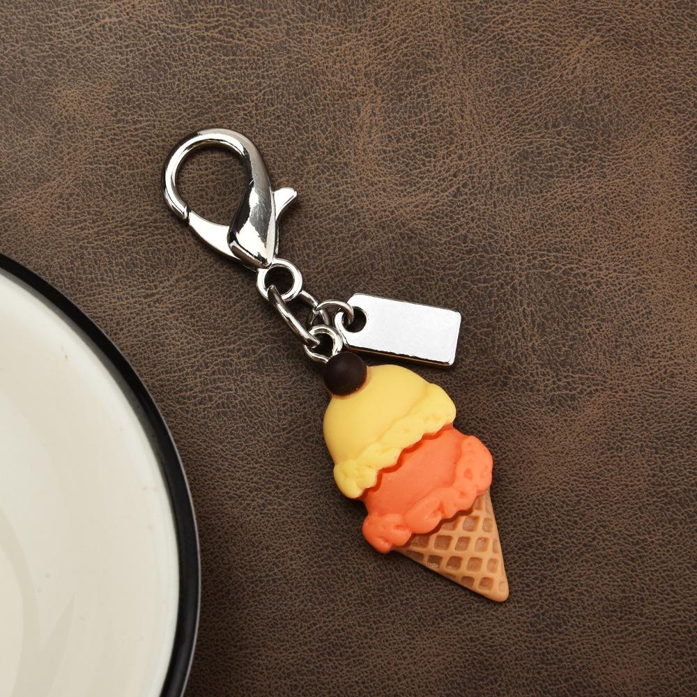 Ice Cream Popsicle Cute Keychain Simulation Resin Personalized Key Ring Bag Charm DIY Accessories Car Keychain Jewelry Girl Gift