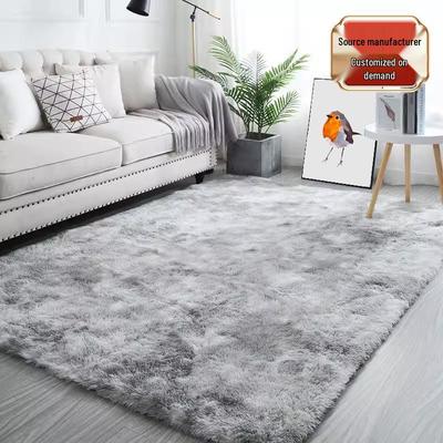 Tappeto tie-dye in peluche a pelo lungo in seta e lana per camera da letto e soggiorno