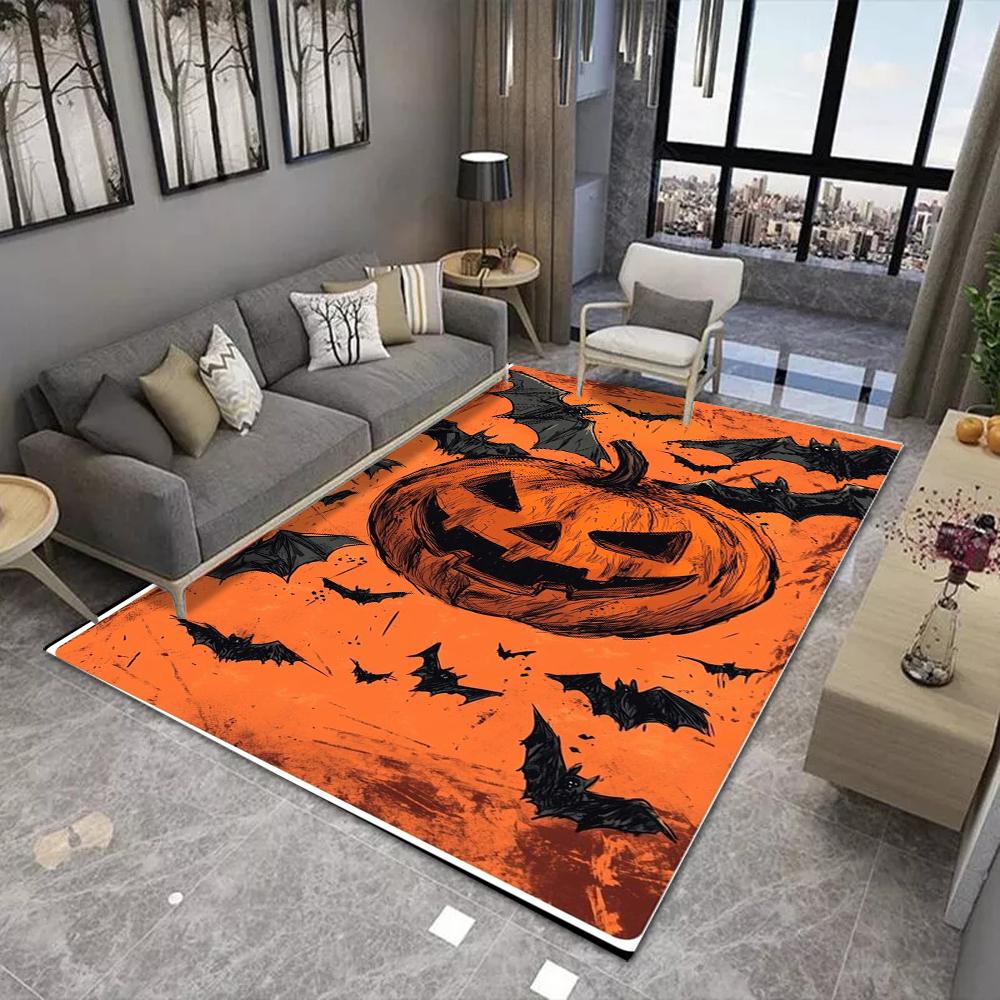 Halloween Bat Print Floor Mat, Non-Slip Door Rug for Living Room Carpet Festive Home Decor for Xmas, Halloween Home Decor