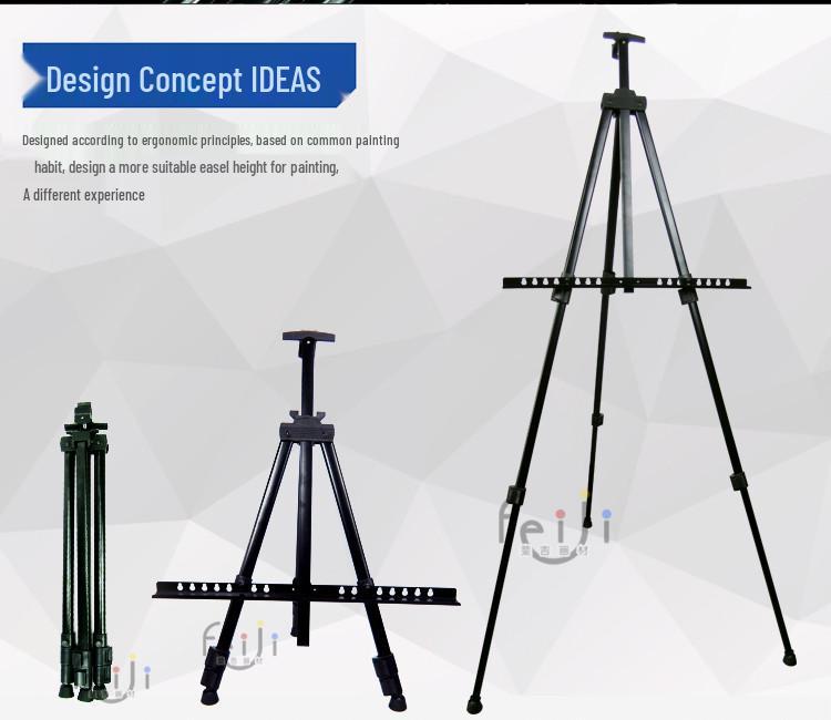 Thickened Iron Folding Art Easel: Triangular Display & Fluorescent Board Stand