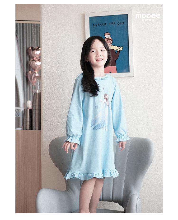 Elsa Fairy Cute Cotton Pajamas for Girls: Long Sleeve Air Conditioning Wear Set