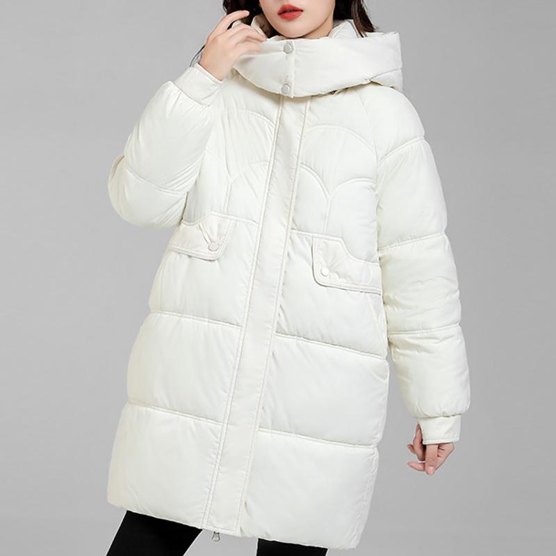 Long Coats for Women 2026 New Fashion Thick Warm Winter Women's Parkas Hooded Korean Style Solid Color Padded Jackets