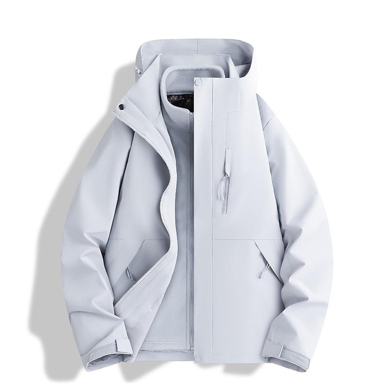 3-in-1 Waterproof Windproof Fleece Lined Jacket Outdoor Hiking Camping