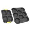 8 Cavity Silicone Hamburger Bread Mold 4 Cavity Silicone Baguette Pan for Baking Bread Ovens Microwaves Dishwashers