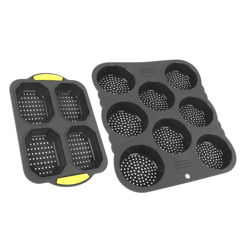 8 Cavity Silicone Hamburger Bread Mold 4 Cavity Silicone Baguette Pan for Baking Bread Ovens Microwaves Dishwashers