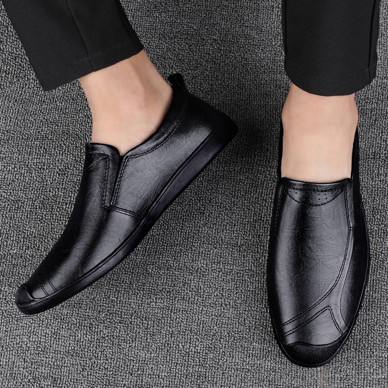 Leather Shoes for Men Casual Male Soft Sole Comfortable Shoes Slip-On Men Driving Shoes