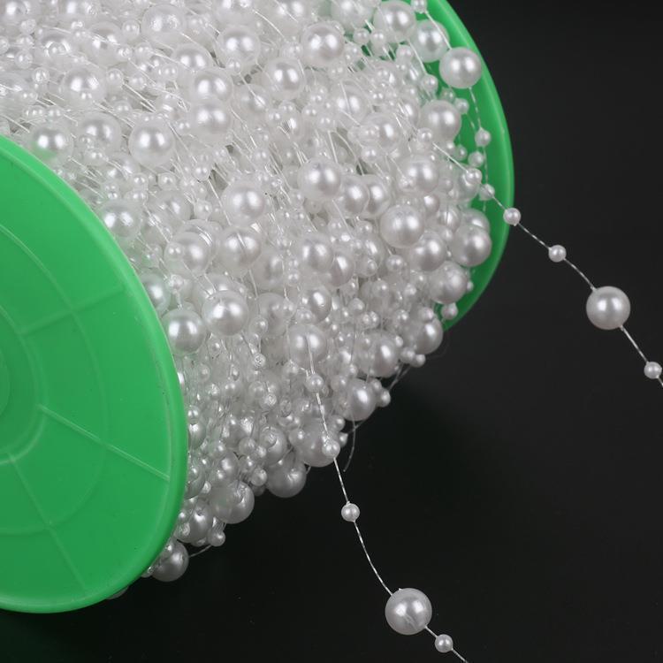 Dvouřadý perlový řetízek - půlkruhový ABS pro svépomocné šperky a svatební doplňky