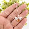Citrine Gemstone 925 Sterling Silver Jewelry Zircon Pendant 0.50" Gift For Her CZP-12-3