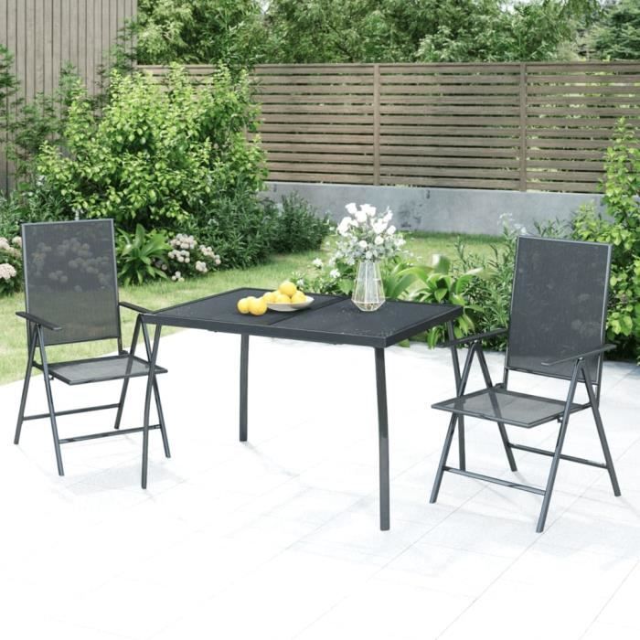 VidaXL Table de jardin anthracite 110x80x72 cm Treillis d'acier 362733