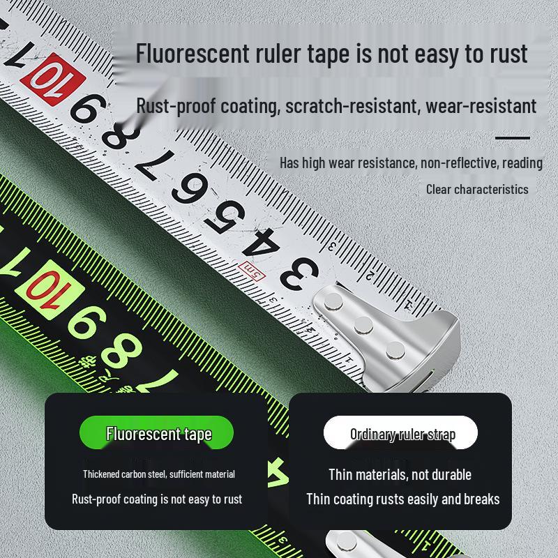 Durable 5m Steel Tape Measure with Auto-Lock & Fluorescent Ruler