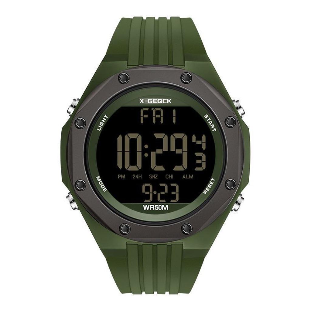 Stylish And Simple Single Display Watch Men'S Multi-Functional Outdoor High-Value Trendy Sports College Style Men'S Electronic Watch