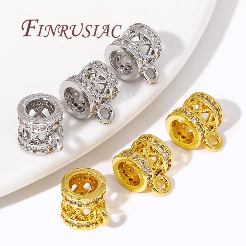 Bails For Pendant Accessories 18K Gold Plated Brass with Zircon Pendant Bail Connector For DIY Jewelry Making Supplies Findings