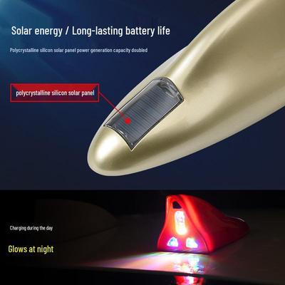 Remote-Control LED Solar Shark Fin Antenna for Car Decoration