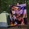 "Vivid Braid Adventure: Colorful Anime Character T-Shirt"Blanket Lightweight Flannel Throw Blanket for Sofa, Bed, Travel, Camping, Livingroo