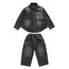 Boys Denim Two-Piece Set Fall 2026 Casual Kids Outfit Long Sleeve Top Pants Ages 3-8