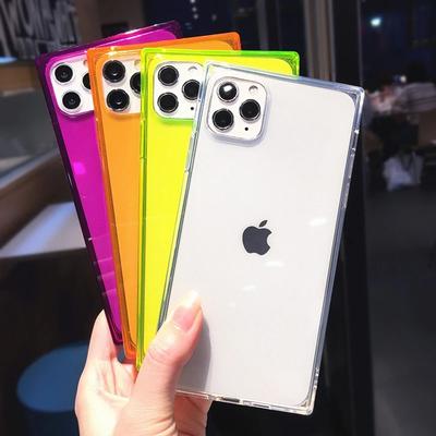Fluorescent Color Transparent Phone Case For For Iphone 17 Pro Max Air 16 15 14 13 12 11 Plus Clear Soft Shockproof Cover