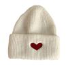 Cute embroidered love wool hat women's autumn and winter warm casual versatile student knitted hat show face small cold hat
