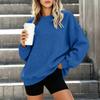 Damen Color Oversized Pullover Hoodie mit Taschen und