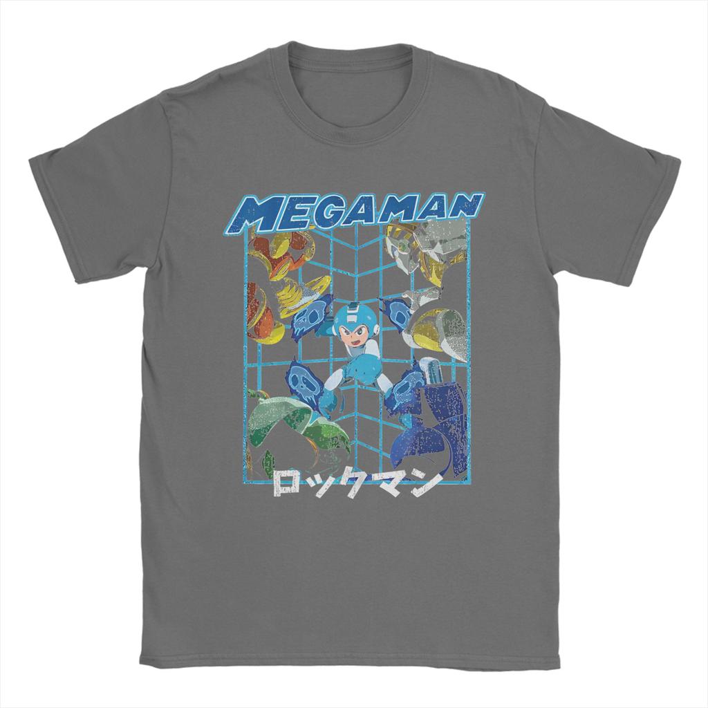 Retro Game Megaman X T-Shirt Men's Cotton Short Sleeve Round Neck Summer Tops