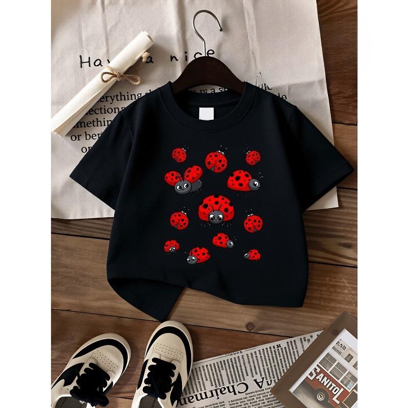 European Sizes Boys' T-shirt Print Design Art, Ideal for Outdoor Activities, Soft Knitted Top, Comfortable And Breathable, Suitable for Summer