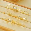 12Pcs/Set Retro Irregular Geometric Rings for Women Punk Alloy Metal Adjustable Finger Rings Set Fashion Statement Jewelry Party