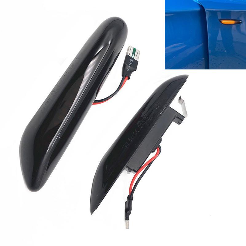 2PCS Smoke Lens Dynamic Flowing LED Turn Signal Side Marker Light Blinker Lamp for BMW E90 E91 E92 E93 E60 E87 E82 E46