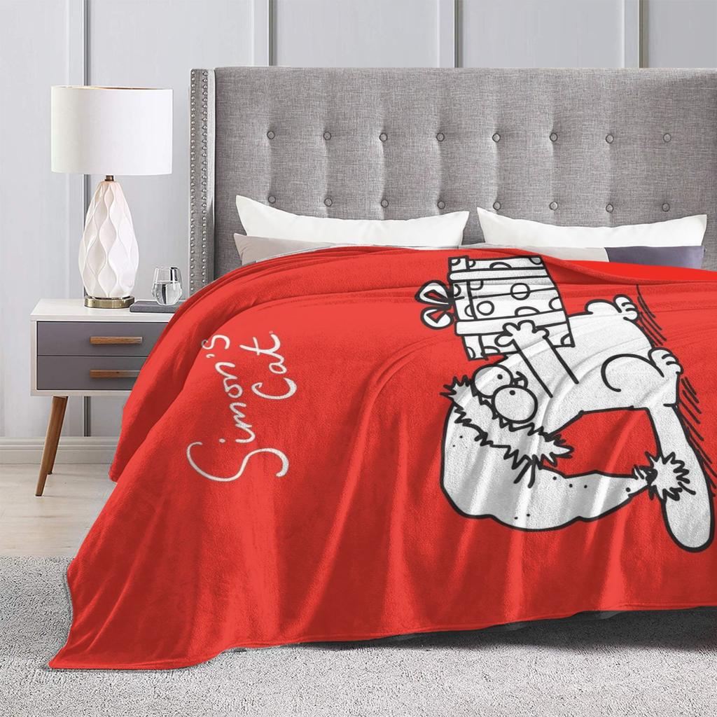 Comfort Simons Cartoon Cat Cats Blanket Stuff Room Decorative Throw Blankets Lightweight Fleece for Bedroom