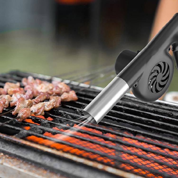 Electric BBQ Fan Air Blower DC12.6V Camping Cooking Stove Bellows +2x Batteries