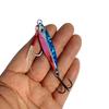 Luminous Blue Knife Iron Plate Lure with Double Hooks for Long Casts, Sea & Freshwater Fishing.