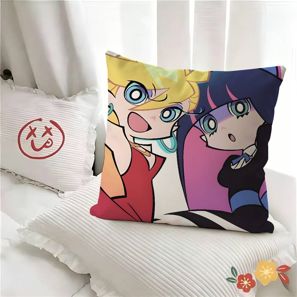 Panty And Stocking With Garterbelt Scanty Anime Pillow Case Fashion Square Pillowcase Bedroom Sofa Room Ins Decoration Leisure